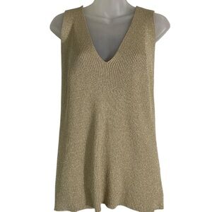 Venezia Jean glitter gold plus size 22/24 camisole v neck tank holiday glitter